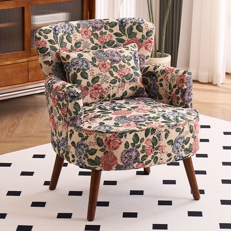 Balcón sala de estar sofá de tela estilo chino estilo americano sofá casual silla de cabecera retró casual silla de sofá