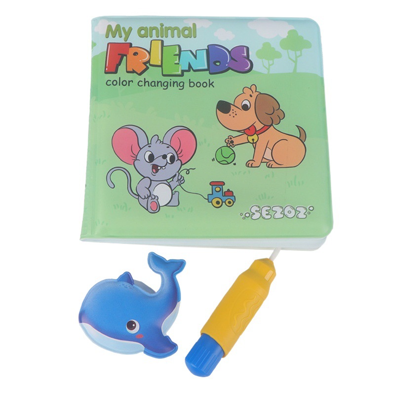 SEZOZ cambio de agua de Baño Libro mágico cambio de color Eva libro de tela educativa educación temprana libro de pintura de agua 0-3 años de edad juguetes infantiles