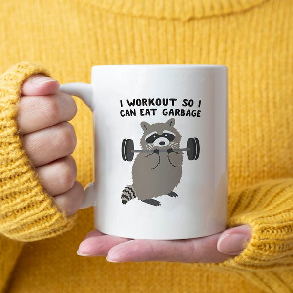 I Workout so I can eat garbage ceramic Mark Cup 350ml ceramic milk…