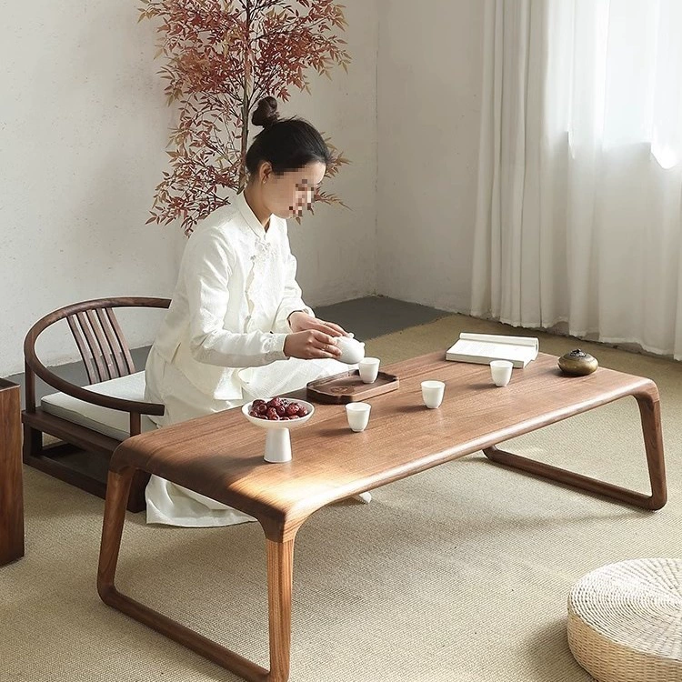 Чайный столик татами, чайный столик в японском стиле, низкий столик из цельного дерева в стиле дзен, новый чайный столик в китайском стиле, эркер, балкон, домашний старый стол из вяза