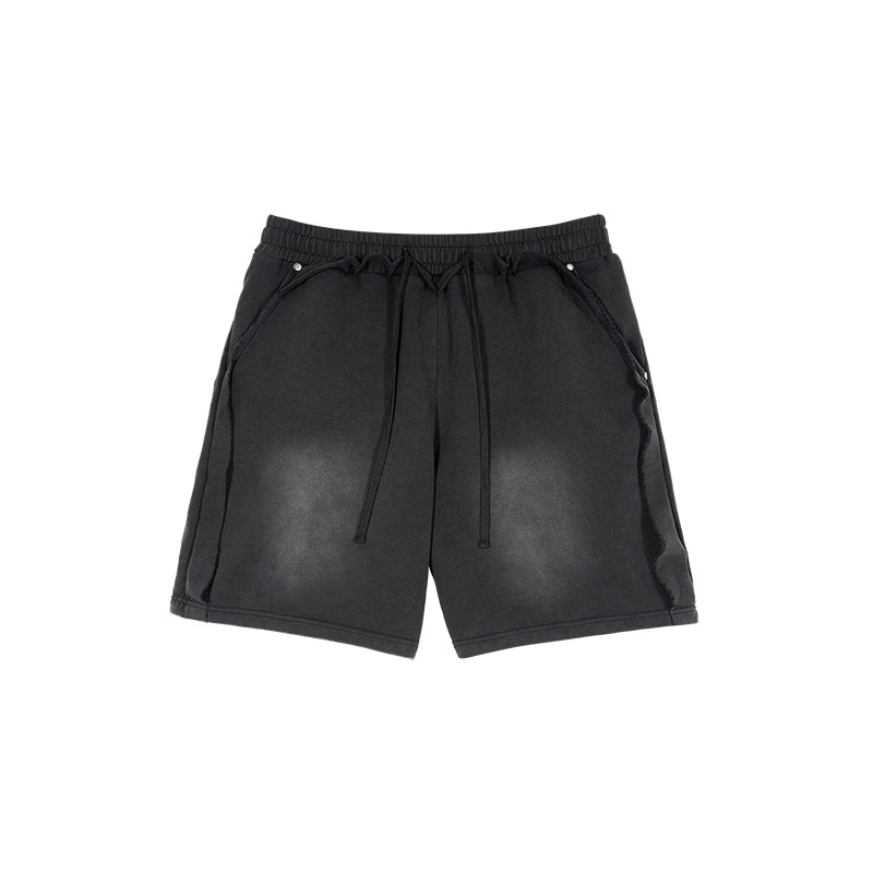 ETAI Hombre| Callejera de estilo americano pulverización de caballo lavado con agua para hacer pantalones cortos viejos, pantalones cortos de algodón de alta calidad
