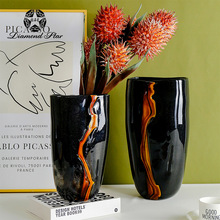 �ʯ����ʽ������ƿ�߼��к�ɫ��ˮ�y�͹Ų廨�����lܛ�b�[����ƿ