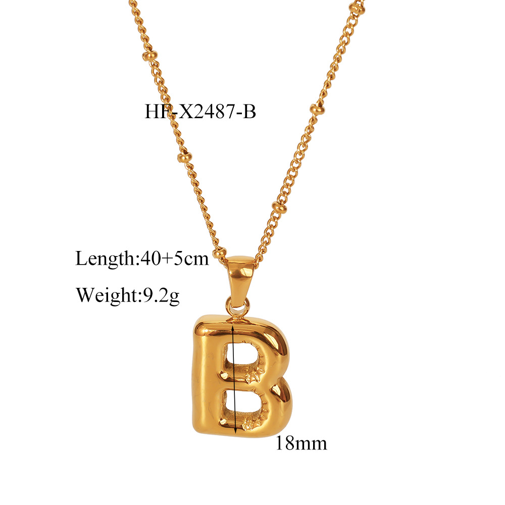 12g Weight Titanium Steel Pendant Material Pendant Necklace Classification Titanium Steel Chain Material cable chain Chain Type 1 Piece Quantity Daily Occasion Titanium Steel Material Letter Pattern All Seasons Season Women's Gender Plating Design Modern Style, Simple Style Style Wholesale Jewelry Modern Style Simple Style Letter Titanium Steel Plating Cable Chain Pendant Necklace 24