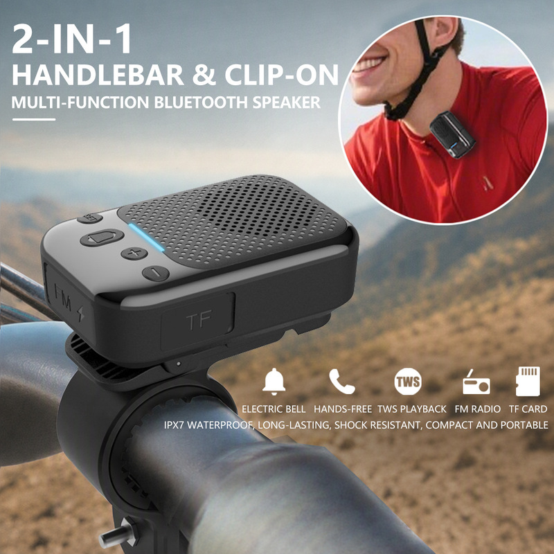 2026 Cross-Border Y10 Outdoor 2-in-1 Clip-On Cycling Portable Mini Bluetooth Speaker Electric Bell Subwoofer