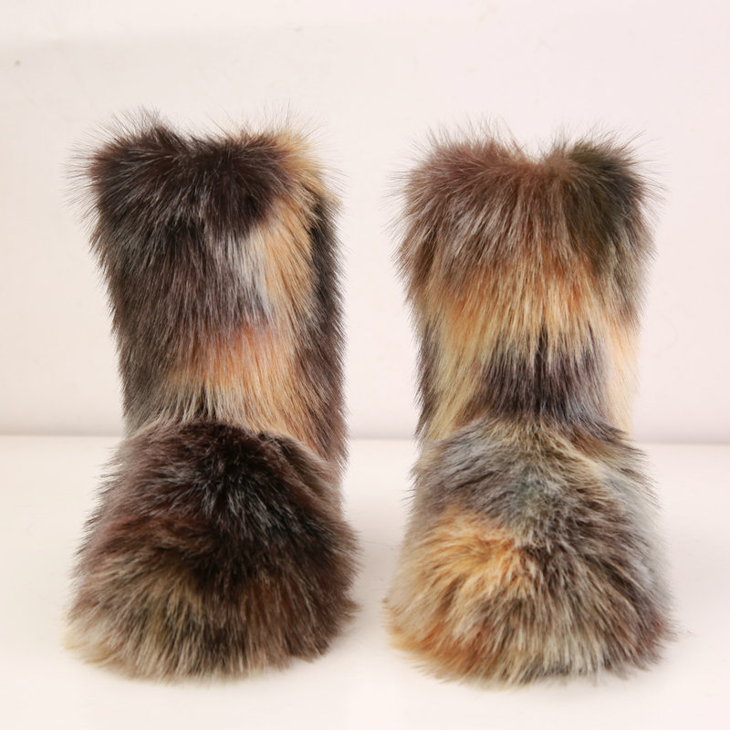 Fabricantes al por mayor 2025 primavera nuevo estilo tie-dye how botas de nieve otoño e invierno botas de piel al aire libre para mujer