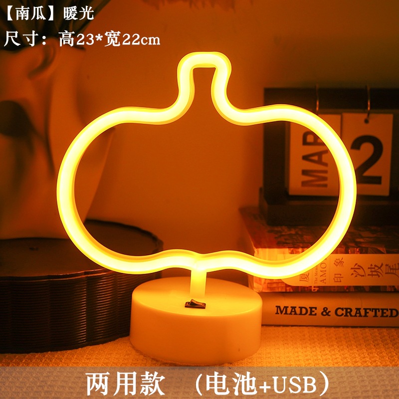 Ledスタイリングライトins韩国风フラミンゴled装饰ナイトライトクリスマスカラーライト丸型ベースネオン
