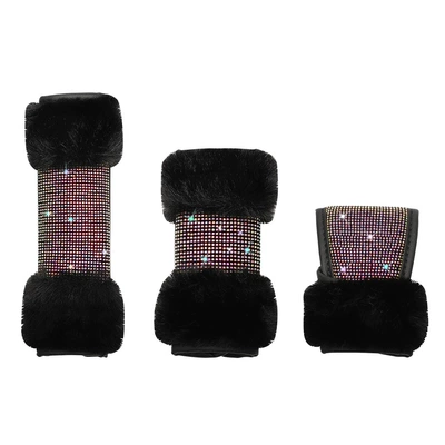 wheel cover diamond-embedded plush warm Sürətlər qutusu və əl tormozu başlıqları