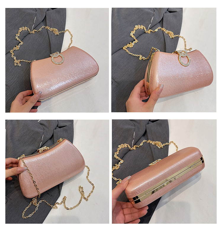 Women's Small Special Material Solid Color Elegant Vintage Style Pillow Shape Lock Clasp Evening Bag display picture 1