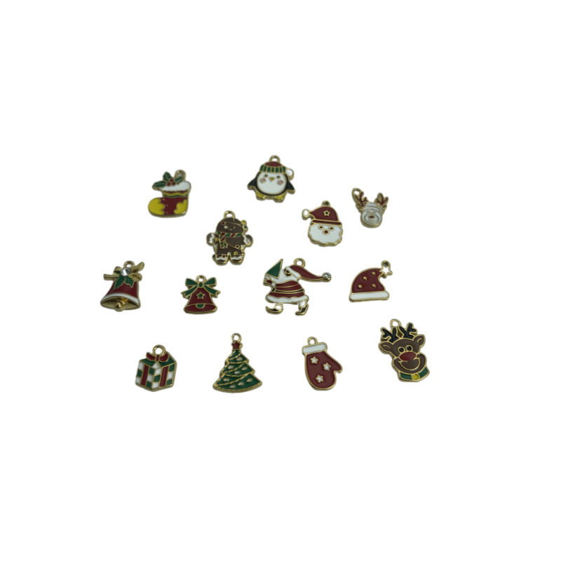 DIY Stainless Steel Jewelry Accessories Christmas Series Dripping Oil Christmas Cartoon Old Man