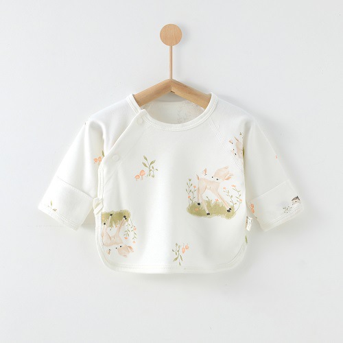 Y2301 Newborn Half-Back Shirt Baby Boneless Top Spring Summer Four Seasons Cotton Infant Clothes Newborn Pure Cotton