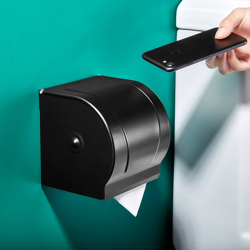 No-punch toilet paper box, bathroom wall-mounted paper roll box, paper towel holder, toilet waterproof household straw paper box