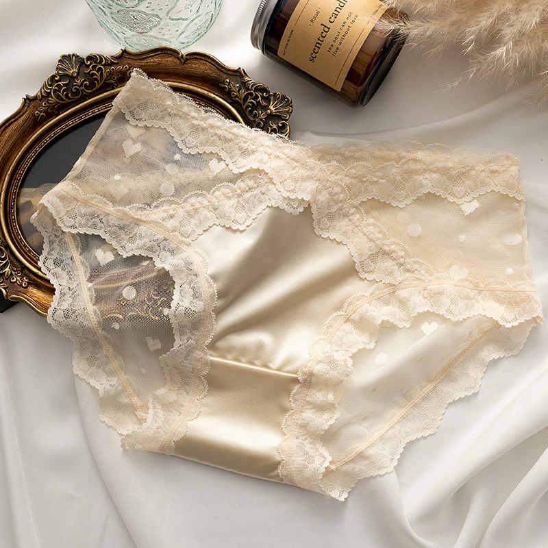 Ropa interior de encaje para mujer estilo fino verano transpirable y cómodo bolso trasero sin clip archivo 2024 nueva diosa sexy refrescante