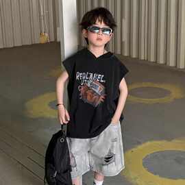 男童短裤2025夏季新款儿童破洞牛仔短裤牛仔中裤男童五分裤宽松潮
