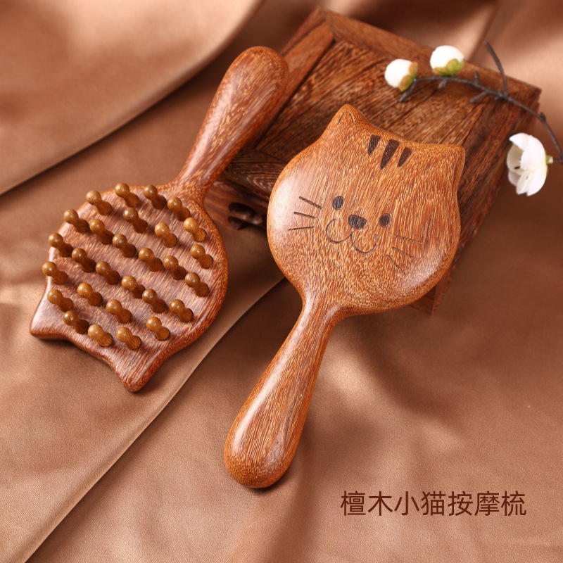 檀木专用头部按摩经络气垫梳高颅顶蓬松大板家用梳子气囊梳发梳子