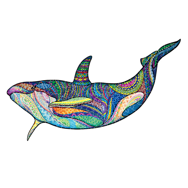 Lobo transfronterizo, león, animal, rompecabezas de madera en forma al por mayor, rompecabezas de madera irregular, juguetes de rompecabezas transfronterizos