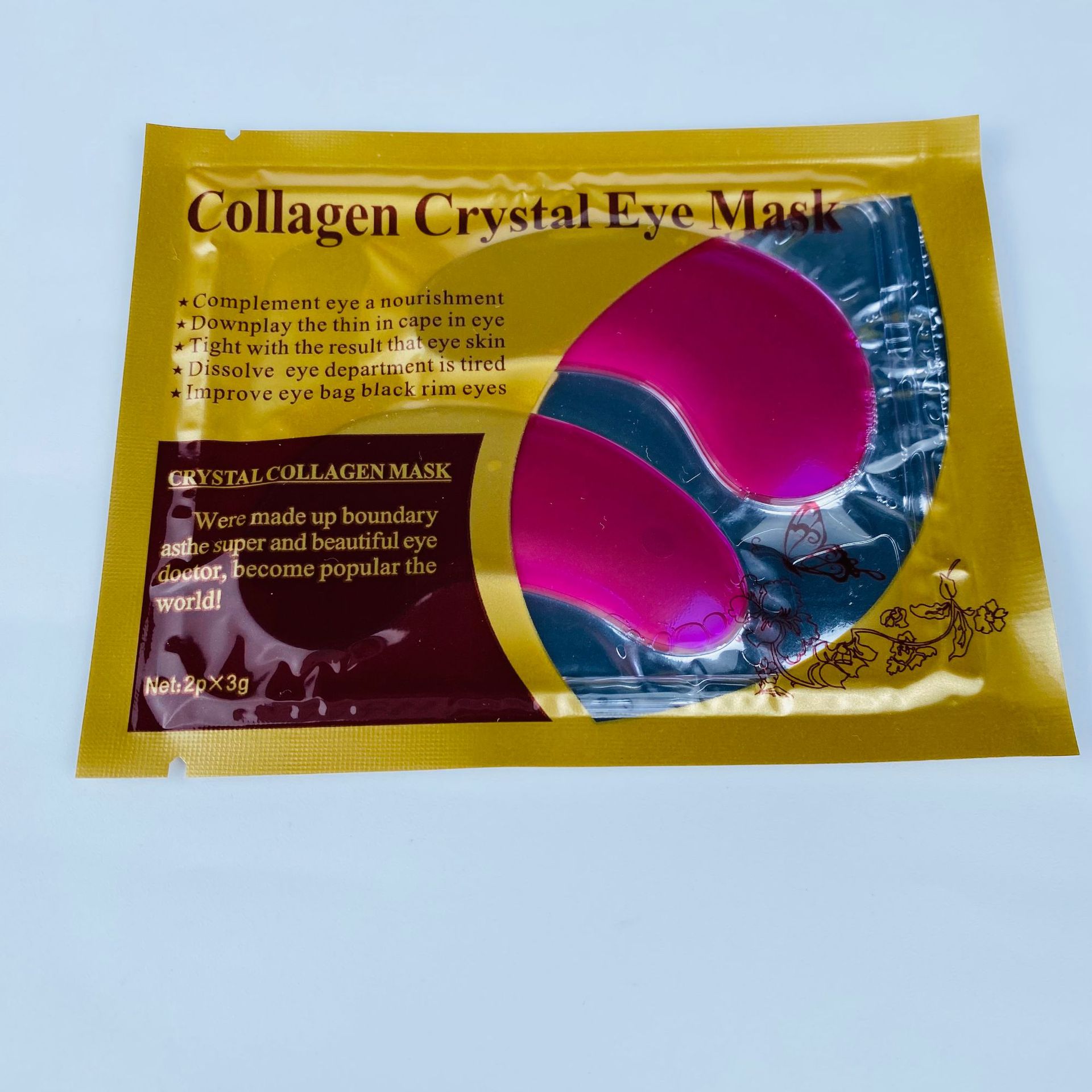 [Comercio exterior exclusivo] Oro versión en inglés 24K máscara de ojo de cristal colágeno transfronterizo Comercio electrónico parche en el ojo al por mayor