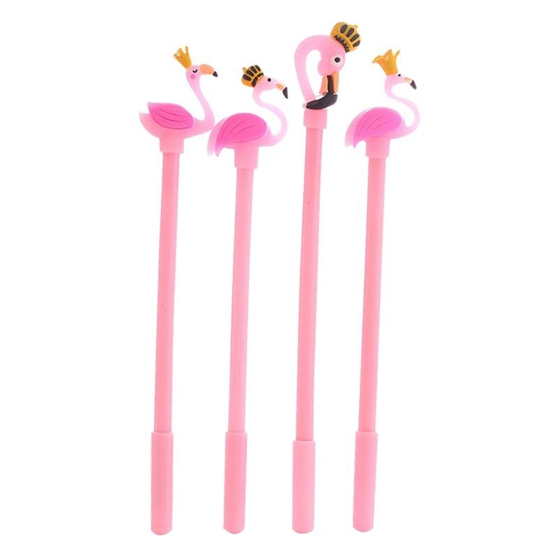 Creativa Rosa chica corazón pluma de gel Flamingo forma pluma de dibujos animados lindo corona Cisne estudiante papelería pluma de agua