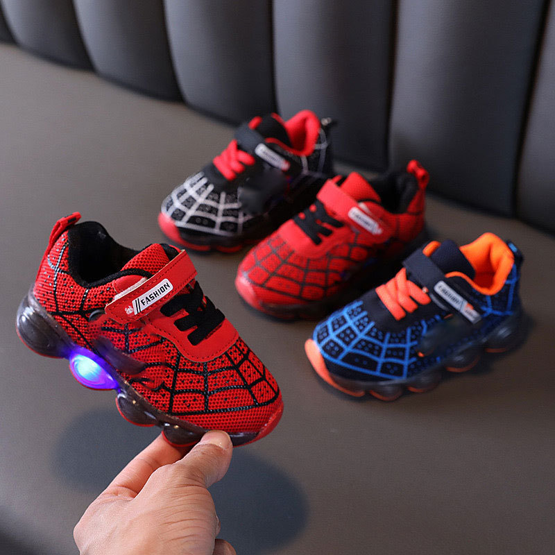 2025 Spring and Autumn New Children's Shoes Children's Luminous Shoes Boys and Girls Running Shoes Baby Shoes Led Light Sports Shoes