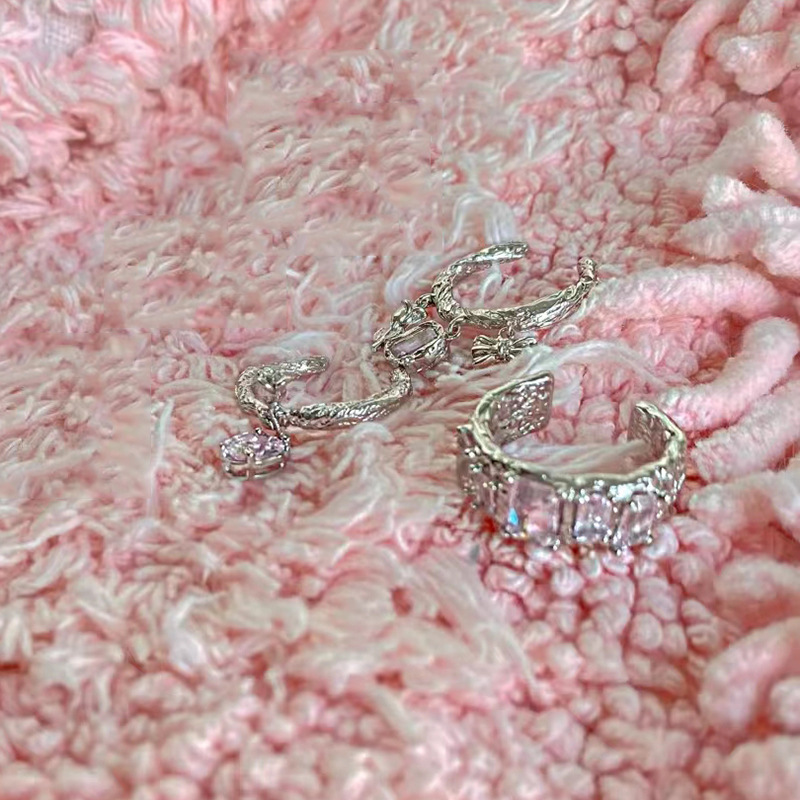 Sweet Bow Knot Copper Plating Zircon Open Ring