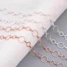 亚马逊热销手工diy圆形链子铜电镀饰品材料o字链圆环十字链条批发