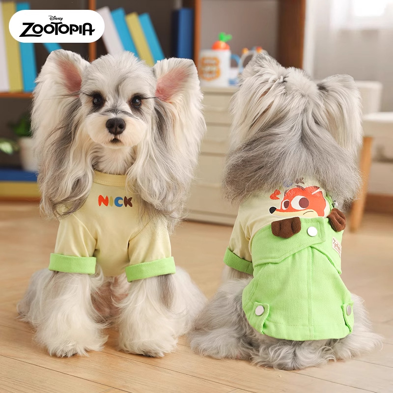 Disney Crazy Animal City Dog Mono Falso Dos Verano Bichon Schnauzer Ropa para mascotas Perro pequeño