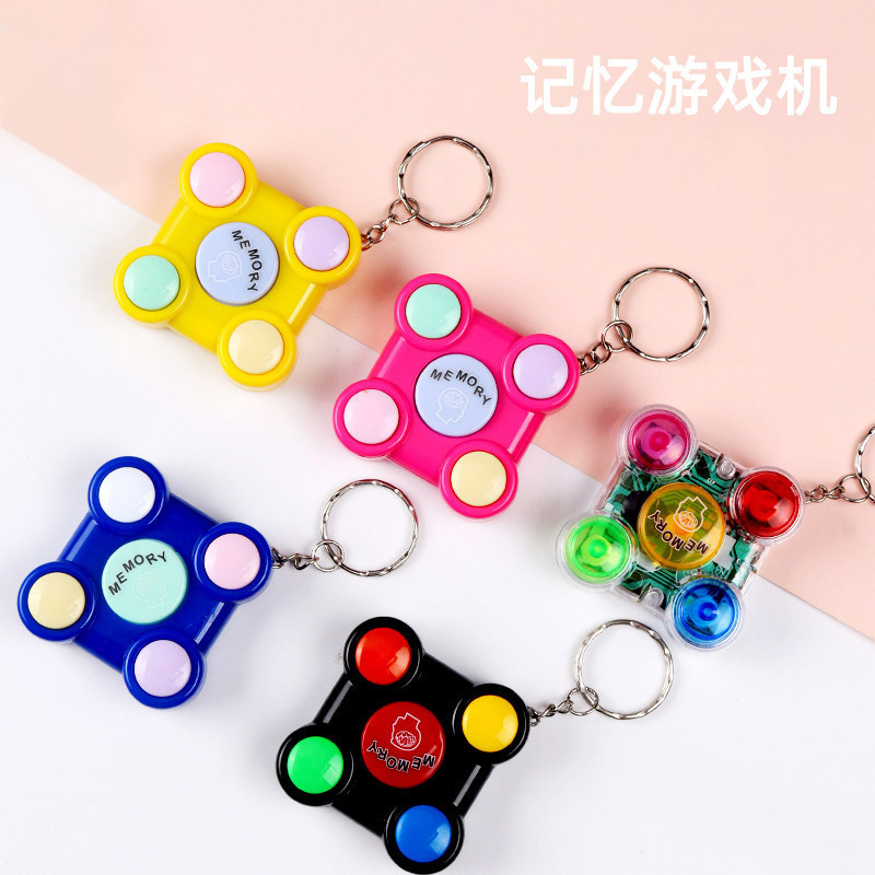 Cross-Border Children's Educational Handheld Memory Cube Game Console with Flashing Sound Effects Toy Keychain Creative Accessories Wholesale