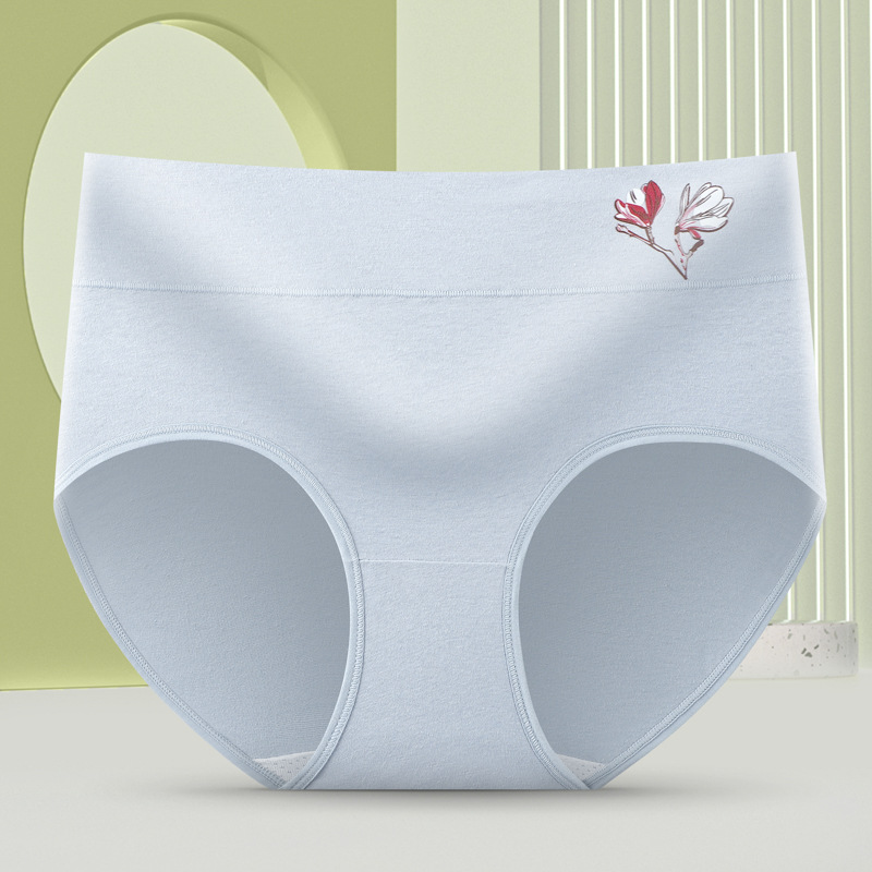 Ropa interior antibacteriana respirable de la envoltura de la cintura media-alta del algodón de la cintura impresa exquisita caliente-presionado elástico ropa interior cómoda para las mujeres