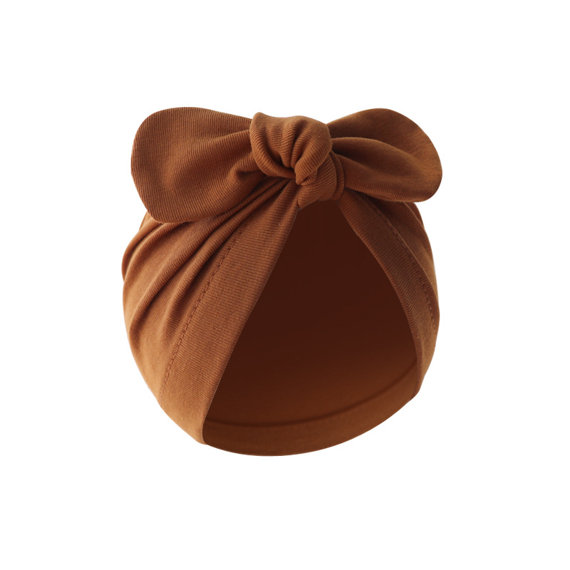 Baby Girl's Baby Boy's Simple Style Solid Color Bow Knot Baby Hat display picture 7