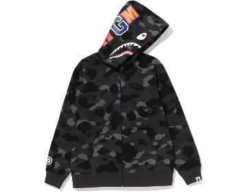 BAPE Shark Zip Sweater City Camo Black
