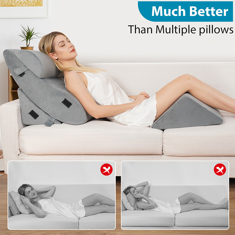 Bed Wedge Cushion Combination Four-piece Set Elderly Pregnant Women Home Care Cushion Bedside Back Cushion Bed Wedge Cushion Combination Four-piece Set Elderly Pregnant Women Home Care Cushion Bedside Back Cushion