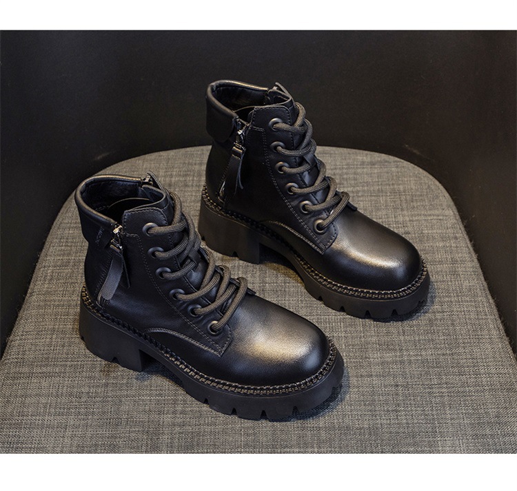 Boot Martin da nữ cổ thấp đế dày phong cách Anh quốc mùa thu đông — M2279-1 màu đen lót nhung, M2279 Màu cà phê lót một lớp, M2279-1 Màu cà phê lót nhung, M2279 màu đen một lớp bên trong chi tiết 14