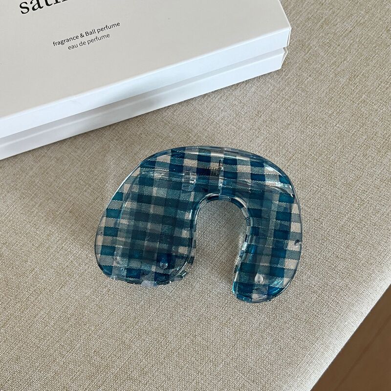 格纹系列鲨鱼夹韩系简约高级感头饰发饰百搭气质后脑勺花朵盘发夹|undefined