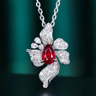 Super-beautiful Pigeon Blood Red Mozambique 0.7 karat 18k Gold Natural Non-burning Pigeon Blood Red Ruby Pendant