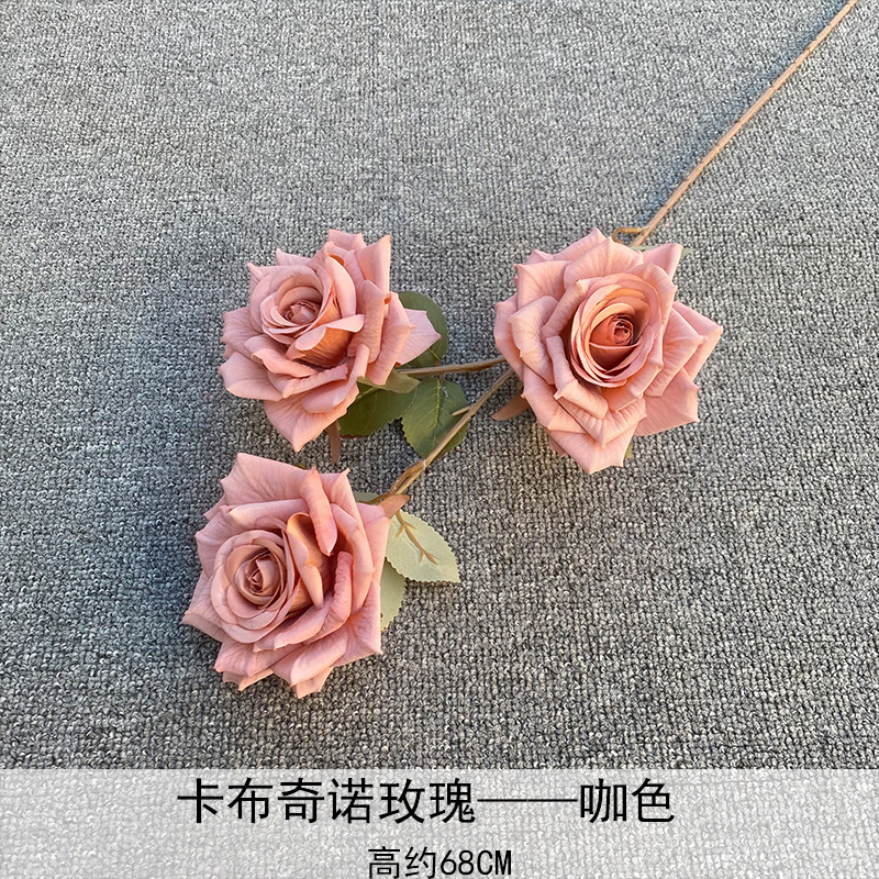 Artificial Rosa sola franela Rosa flor artificial boda decoración del hotel decoración del hogar arreglo de flores flor artificial Rose