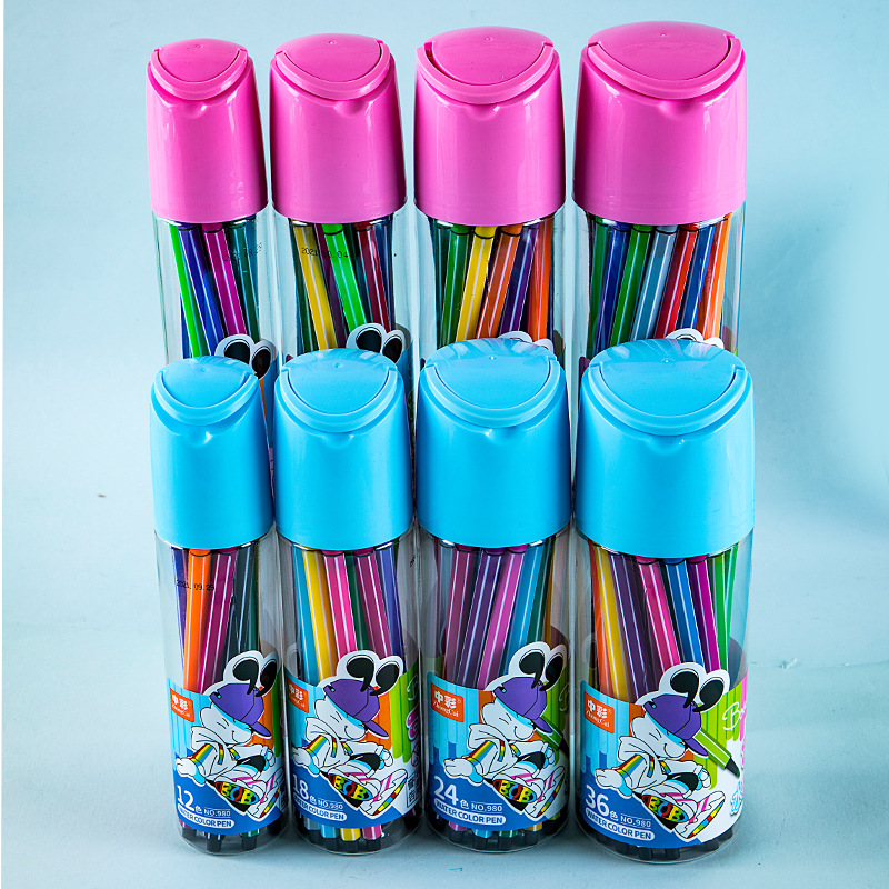 980 pluma de color lavable cabeza suave cepillo de color pintura de los niños pluma de color pintura traje suministros de arte al por mayor