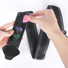 Guitar strap can be inserted into the pick, folk guitar shoulder strap can be used to store the pick, bass electric guitar braided nylon