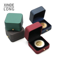 触感PU皮纪念币收藏盒金币收纳盒银币盒子徽章盒勋章盒可印logo