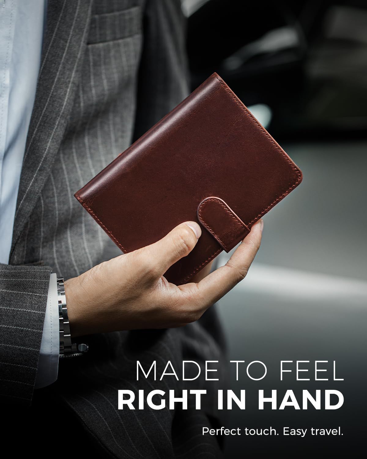 Wholesale Magnetic Snap RFID Blocking Passport Holder Multi-Function Multi-Card Slot Travel Organizer Document Pouch