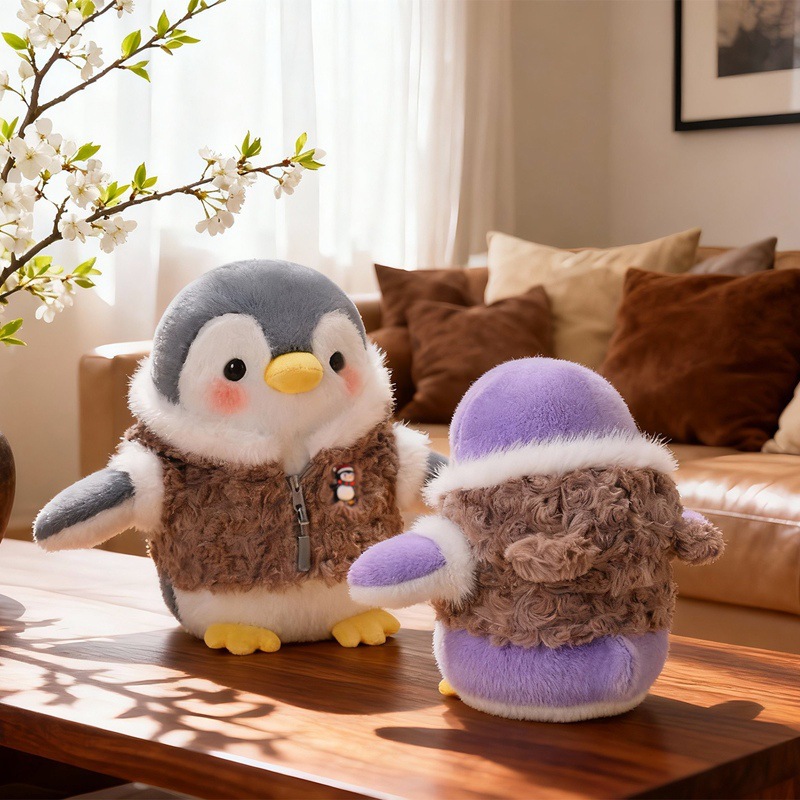 Pingüino de Navidad se transforma en chaqueta de flores del noreste, sombrero de copo de nieve, pingüino pequeño, regalos para chicas en Nochebuena