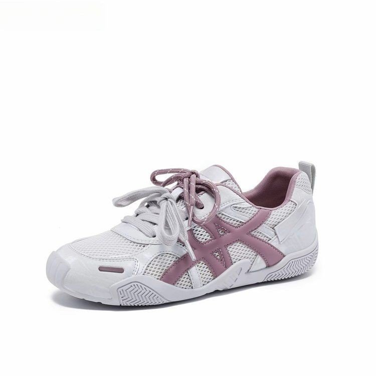 Zapatos de entrenamiento transpirables de malla 2026 nuevos zapatos de verano con lazos de color, zapatos deportivos casuales ligeros y gruesos