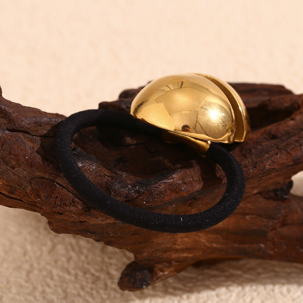 Accessori per capelli unisex, moda di nicchia, temperamento semplice, personalità, acciaio inossidabile, placcato oro, corda per capelli liscia, donna_voghion.com