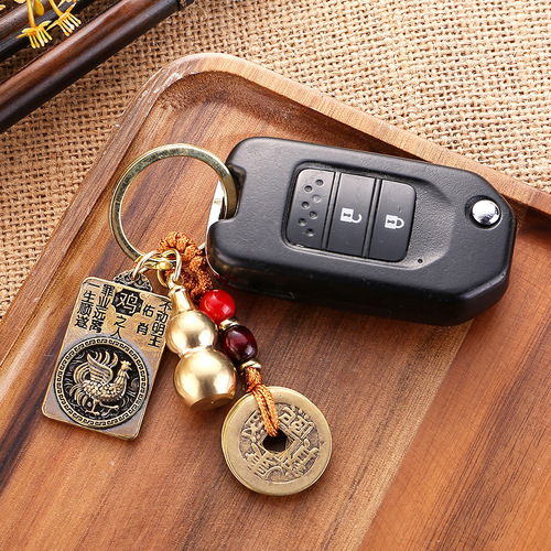 New style twelve 12 zodiac natal Buddha pendant gourd with sand square Buddha amulet eight guardian saints keychain pendant