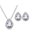 Fashionable classic zirconium, pendant, necklace and earrings, set for bride, jewelry, European style