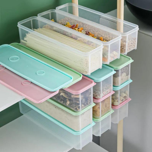 Rectangular noodle storage box kitchen refrigerator food preservation box plastic lidded cereal and dried noodles sealed box