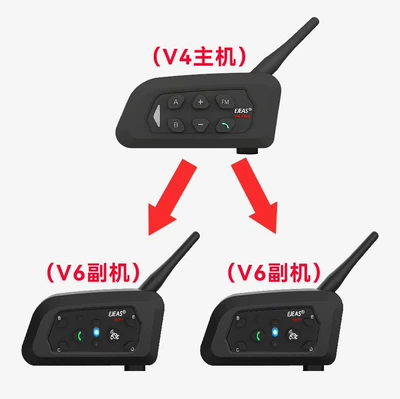 Motorcycle Helmet Headset: Headsets for 3 People, 3