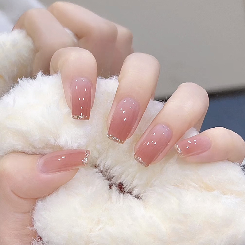 Use parche de uñas pegatina de uñas de dibujos animados corto parche de uñas falso desmontable terminado rubor parche de uñas