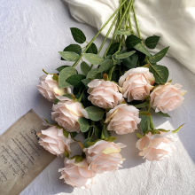 仿真花玫瑰花束干花绢花高档假花婚庆家居客厅落地装饰插花摆件