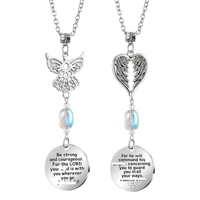 Engraved Love Heart Angel Design Car hanging
