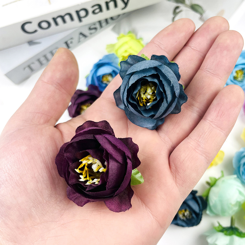 Hot sale retro brote de té de rosas DIY pecho material de tocado de flores de la pared de la sala de bodas arreglos de flores de fotografía adornos pequeños