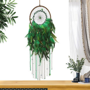 New Creative high quality Exquisite Elegant Green Peacock Hair Gorgeous Tassel Dream Catcher Home Decorations